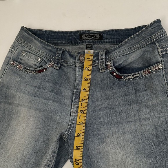 Shyanne Womens Jeans Anne Boot Cut Flap Medium Wash Denim Mid Rise Sz 28 Short - Picture 8 of 9